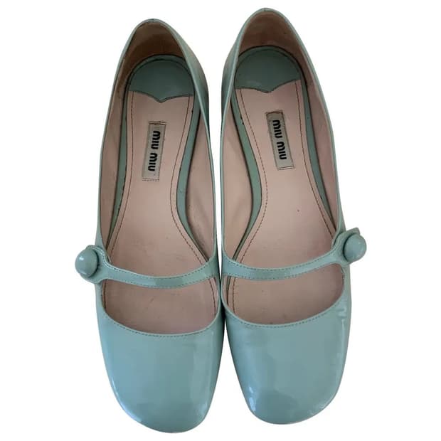 Miu miu 미우미우 민트 메리제인 펌프스 힐 38½