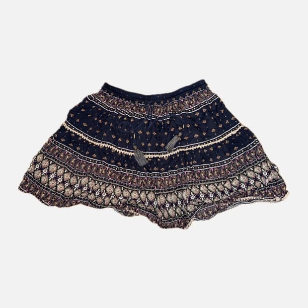 썰스데이아일랜드 보헤미안 에스닉 패턴 미니 스커트 S