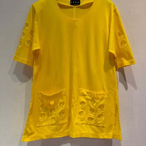 CREA Yellow Punched Tee (Made In Japan)