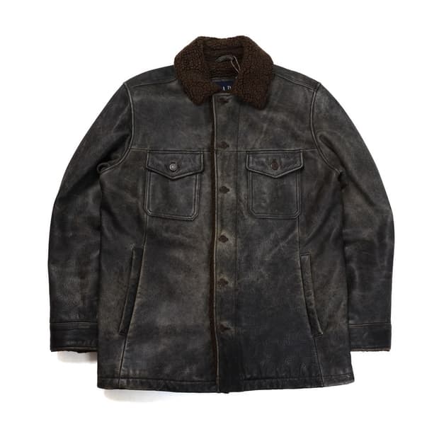 갭 Gap Sherpa Leather Jacket