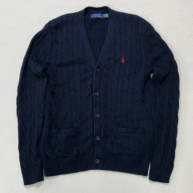 폴로 랄프로렌 케이블 니트 코튼 가디건 S 95-100