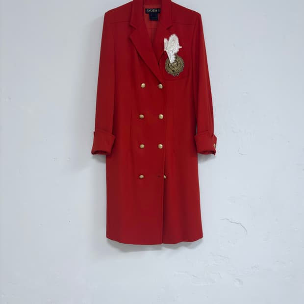 에스까다 독일제 레드 오피서 코트