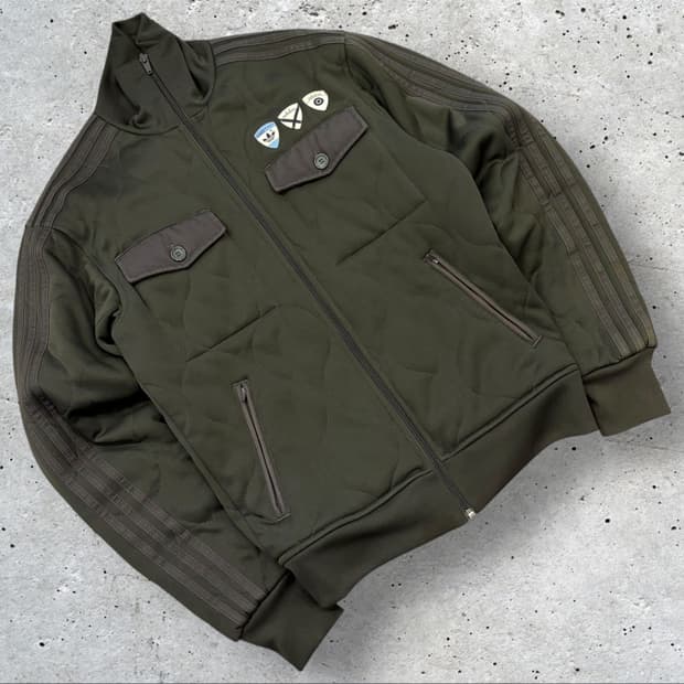 [95] 00s 아디다스 퀼팅 트랙탑 올리브 쓰리스트라이프 B532