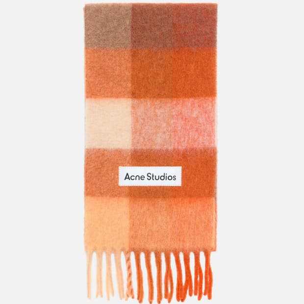 아크네스튜디오 알파카 모헤어 머플러/오렌지 체크