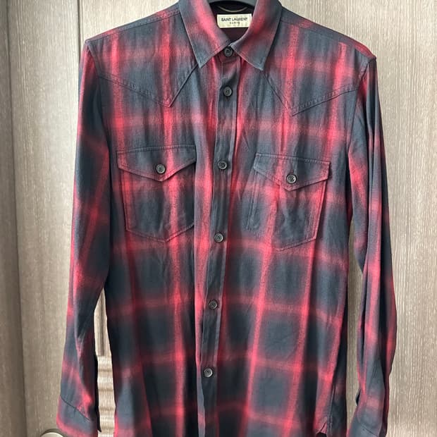 생로란 15시즌 에디슬리먼 웨스턴 체크셔츠 M