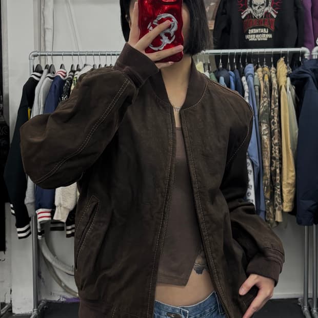 팀버랜드 제뉴인 레더 봄버 자켓