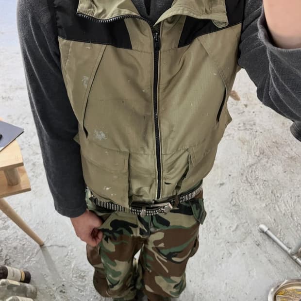 Gladiator hood vest zip up