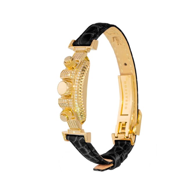 드바스크 팔찌 스와로브스키 악어가죽 OG 유광골드 블랙)정품