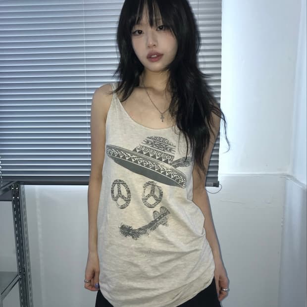 에스닉 스마일 롱 탱크탑