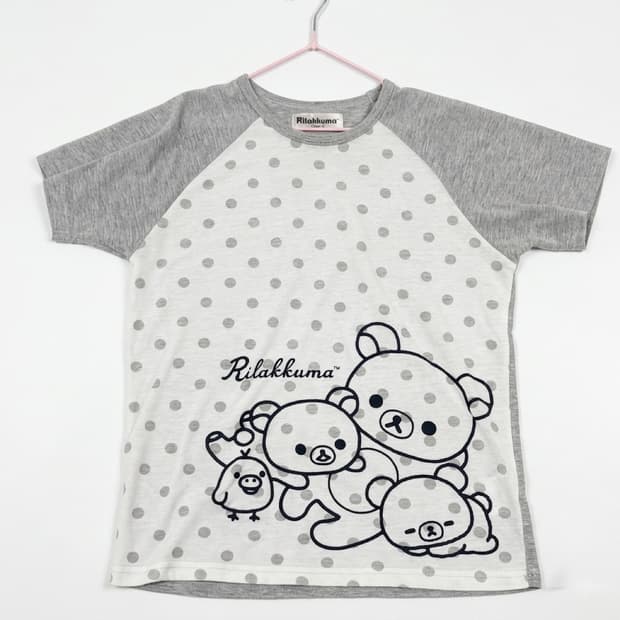 리락쿠마&코리락쿠마&키이로이토리 도트 나그랑 티셔츠♥ 산엑스 갸루 고전