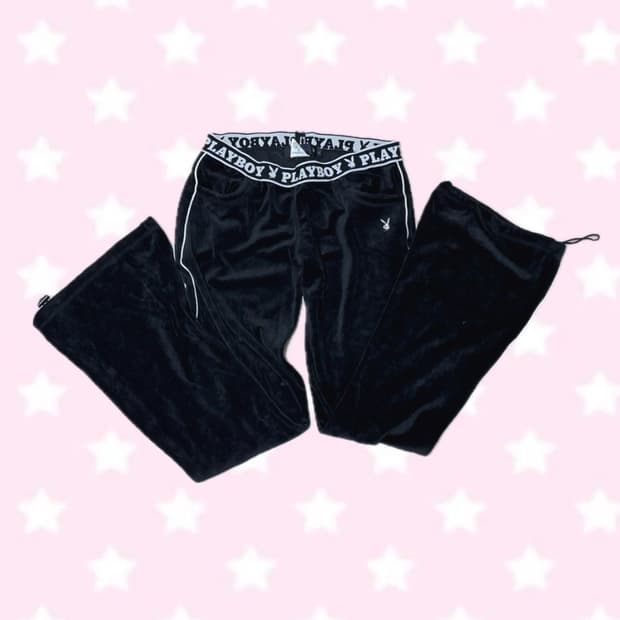 플레이보이 벨벳 부츠컷 츄리닝 바지 츄바