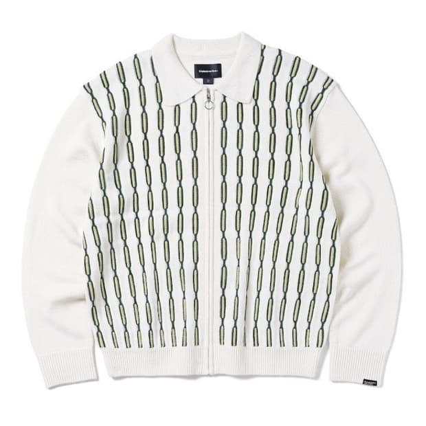 디스이즈네버댓 체인 폴로 집업 오프화이트 S