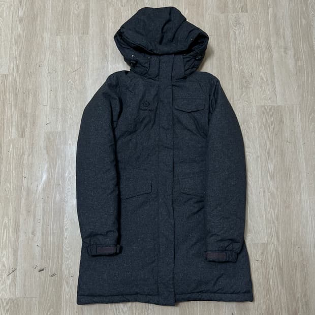 노스케이프 로고 덕다운 후드 롱패딩 M/95 