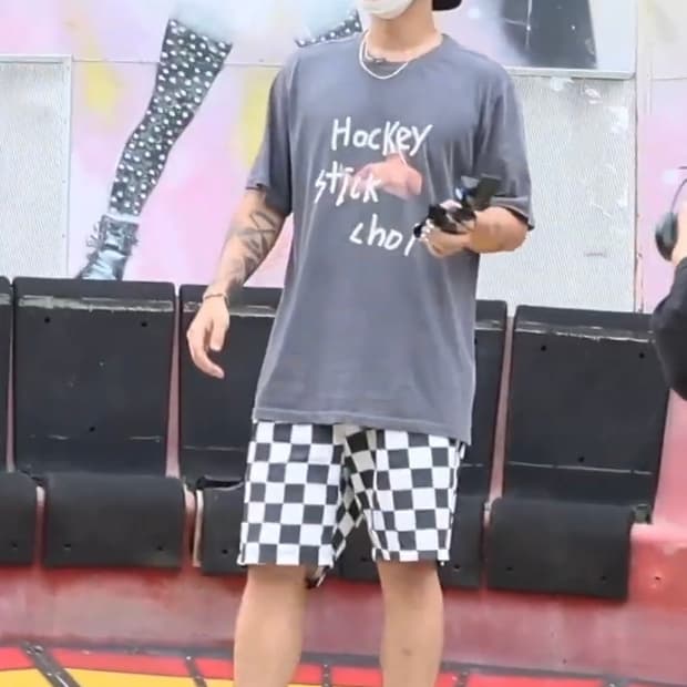 [XL] 뱃사공 체커보드 하프팬츠