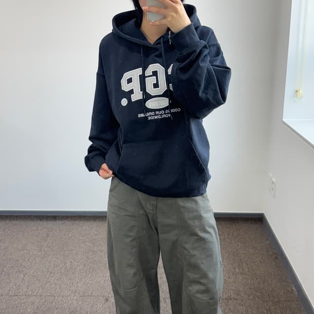 codegraphy 코드그래피 그레이 로고 네이비 후드티