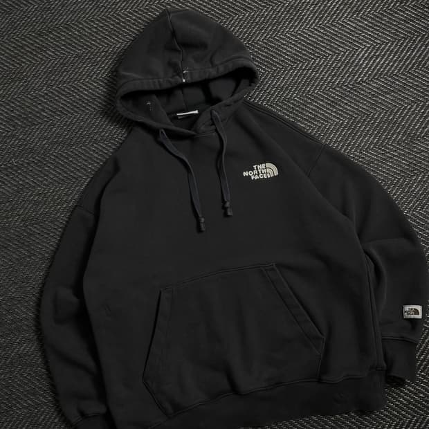 노스페이스 스몰로고 박시핏 후드 티셔츠y 4287