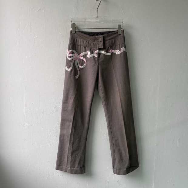 알렉산더 맥퀸 엠브로이드 리본 트라우저 