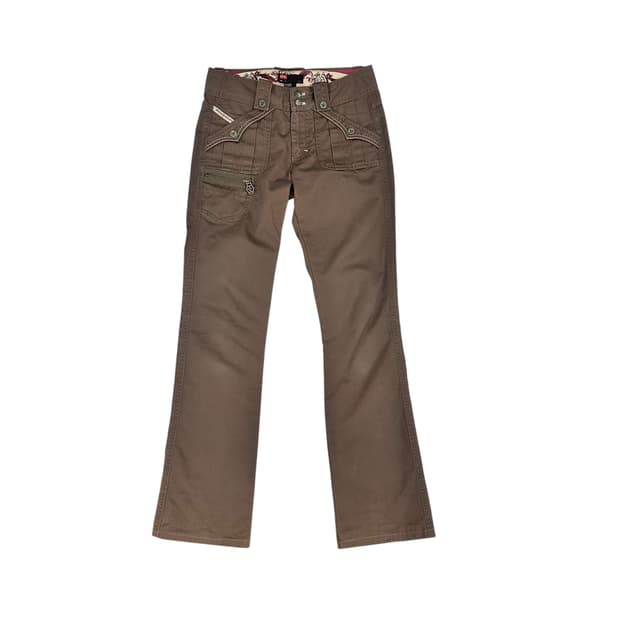 Diesel, Brown Western Semi Bootcut Pants