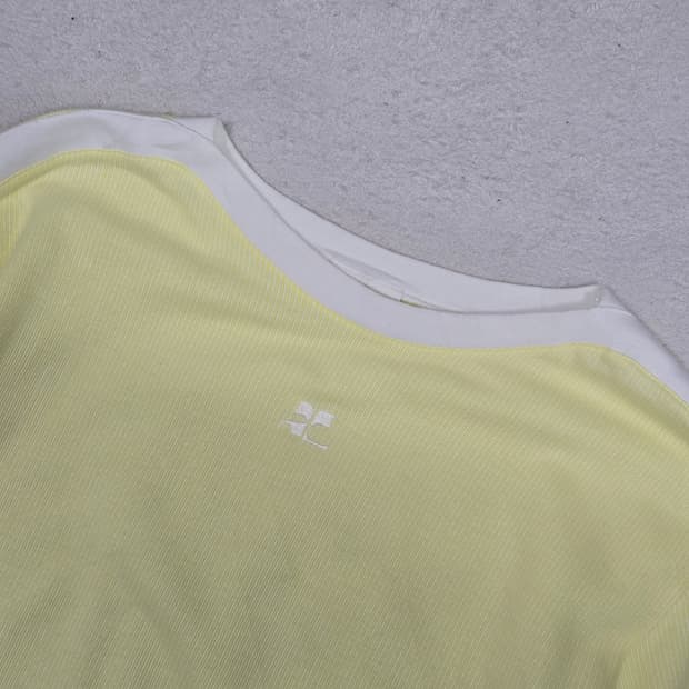 COURREGES 꾸레쥬 옐로우 스트라이프 롱원피스 M