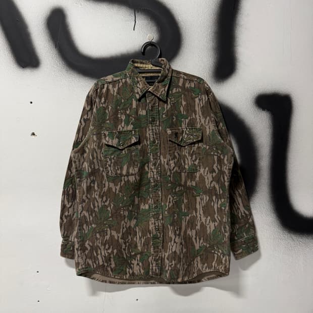 Browning USA 정글 카모 패턴 코튼 긴팔 셔츠