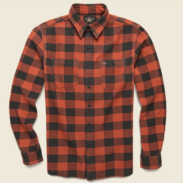 RRL 플래드 트윌 워크셔츠 더블알엘