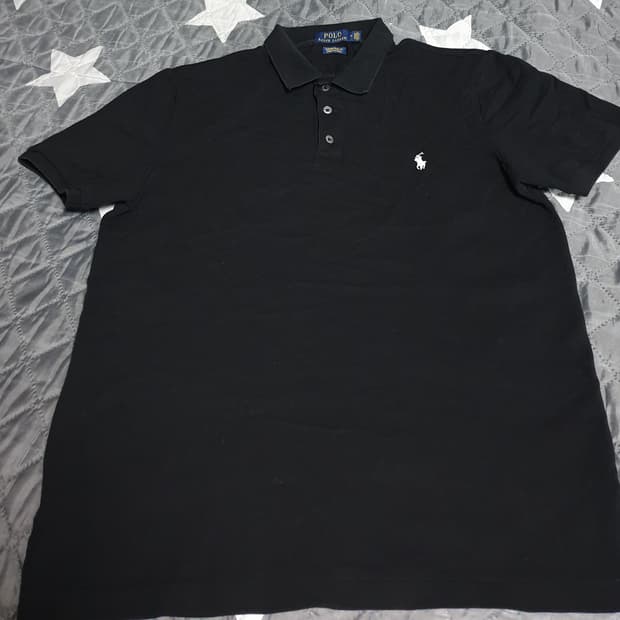 폴로랄프로렌 커스텀 슬림핏 스트레치 메쉬 카라티 블랙 (M)