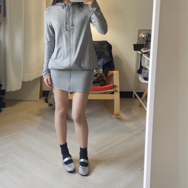 [FOXEY FGURL] crease two-way hoodie