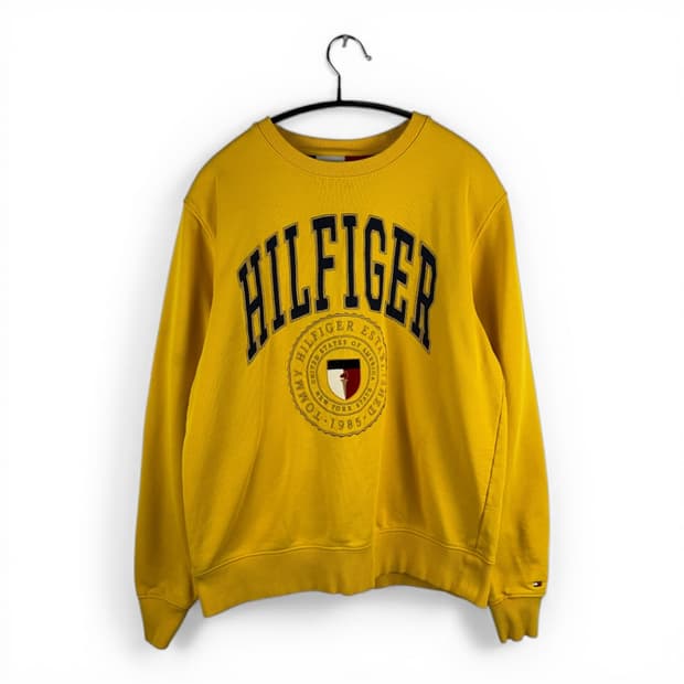 (무료배송)M) 타미힐피거 코튼 오버핏 스트릿 맨투맨 옐로우