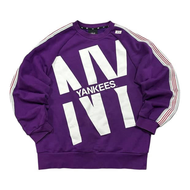 ✨ (바배) MLB 뉴욕양키즈 빅로고 퍼플 맨투맨 
