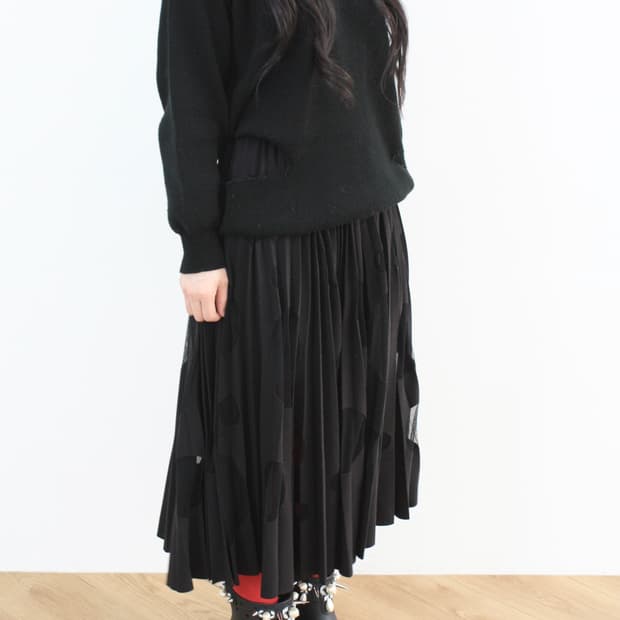 msgm cutout pleats skirt