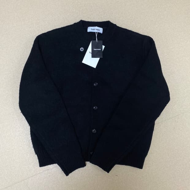 토니웩 알파카 모헤어 가디건 블랙 L (새상품)