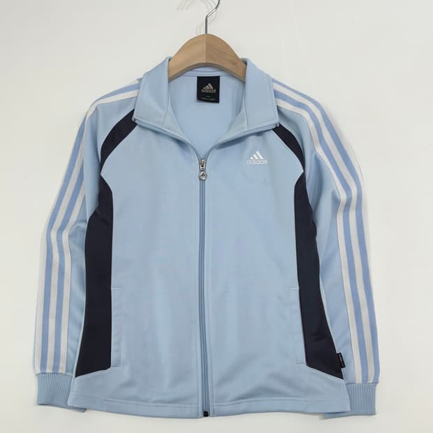 Adidas 아디다스 오리지널로고 베이비블루 우먼 세미크롭 트랙탑 