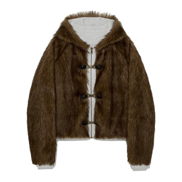 글로니 MOOR REVERSIBLE FUR JACKET (BROWN)