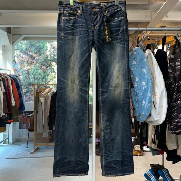 더블 스티치 로우라이즈 진