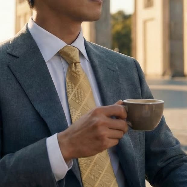 케네스 콜 실크 골드 패턴 넥타이 9.9cm 새상품 A19566