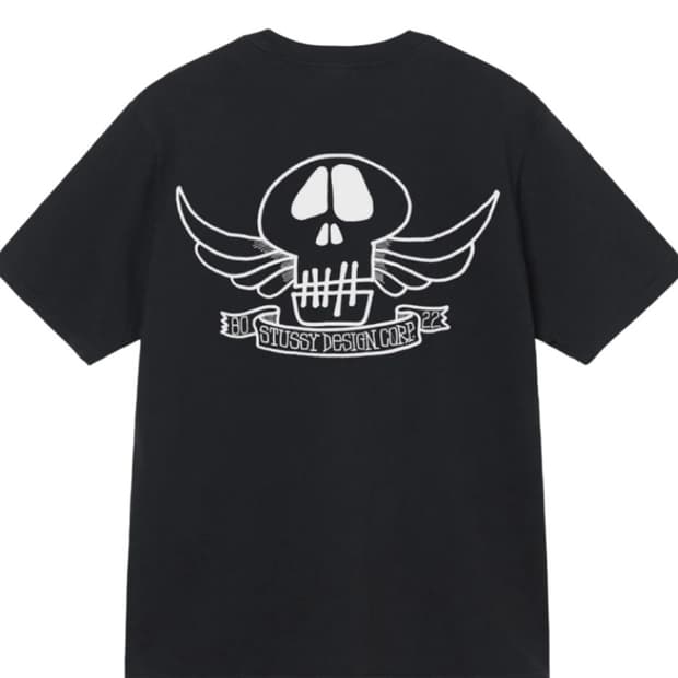 스투시 22SS 스컬 윙스 피그먼트 티셔츠 XL