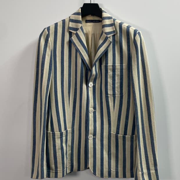 폴로 랄프로렌 우먼스 스트라이프 코튼 블레이저 자켓 (on.310)