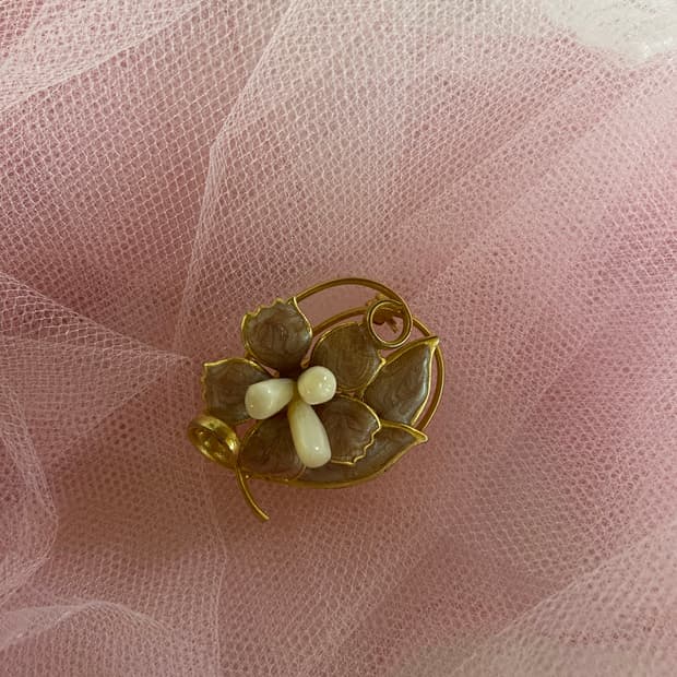 핑크톤 플라워 브로치 일본 수입 주얼리