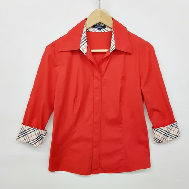 BURBERRY 버버리 런던 스판 셔츠 레드
