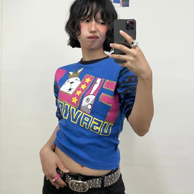 usavish rabbit star blue t-shirt