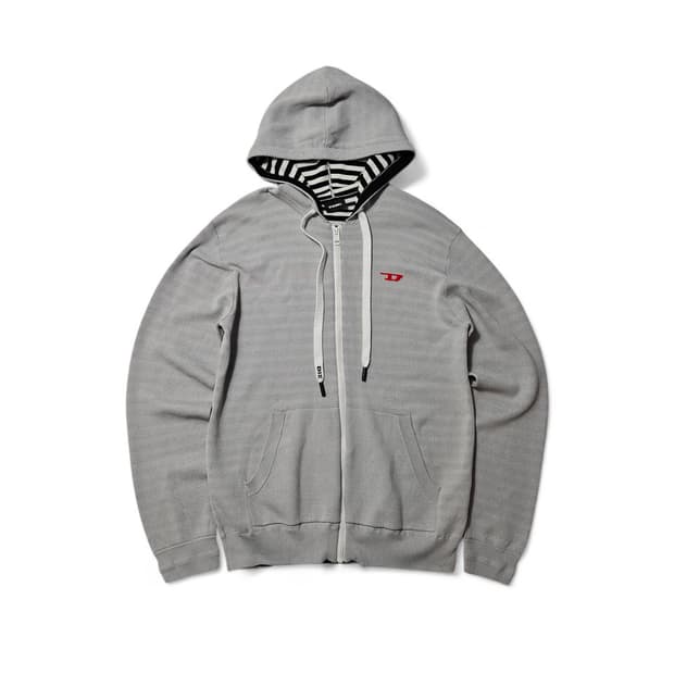 디젤 Diesel 스트라이프 니트 후드집업 L