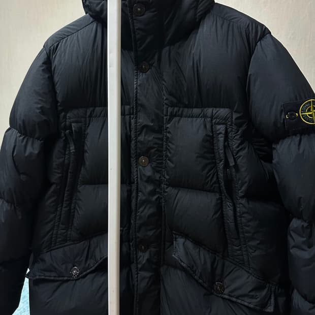 스톤아일랜드 크링클랩스 롱패딩 XL(105-110) 블랙