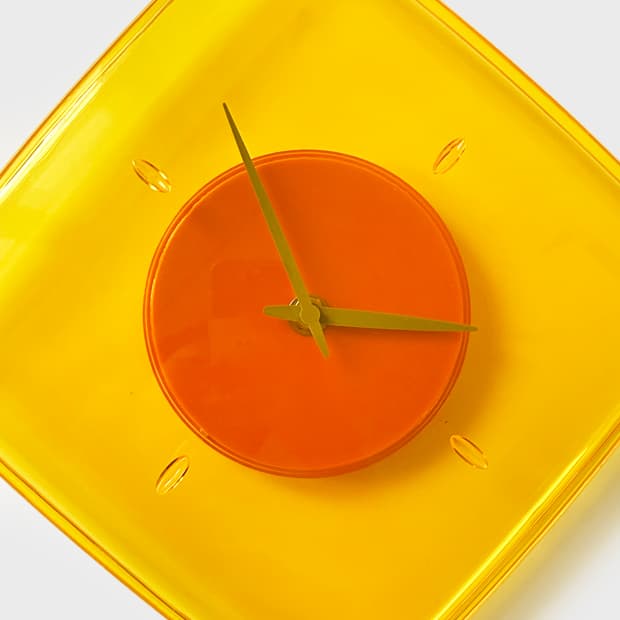 vintage ikea 90's orange wall clock