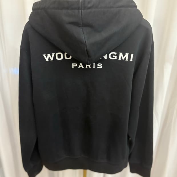 우영미 백로고 후드집업 블랙