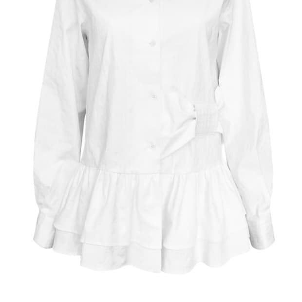 체메씨 보우 프릴 셔츠 / 화이트