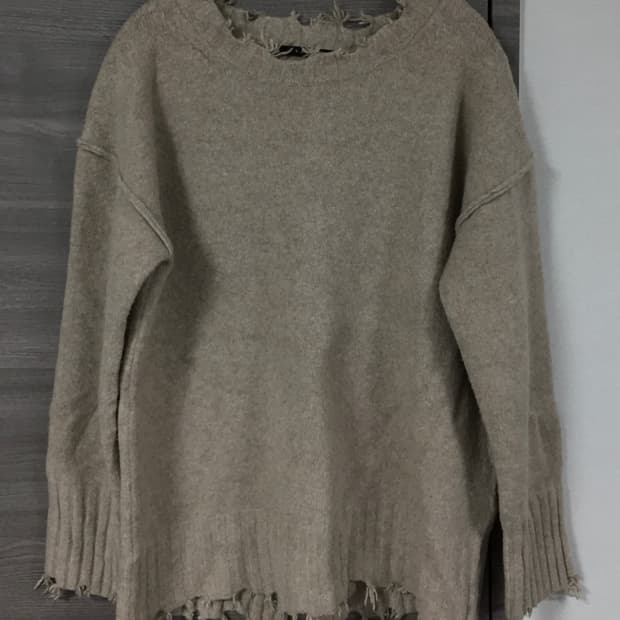 빈티지 데미지 베이지 니트