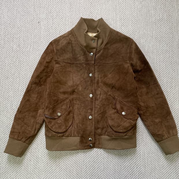 빈티지 스웨이드 해링턴 봄버 자켓 