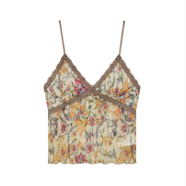 투머치택스 metallic floral lace top
