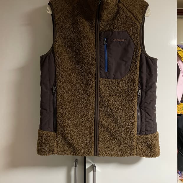 디스커버리 플리스 조끼 브라운