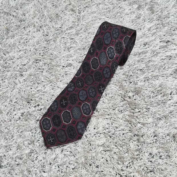 도미니크프랑스 빈티지 페이즐리 패턴 넥타이 Free - N41